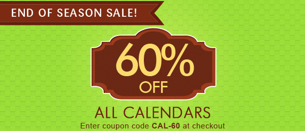 60% off all calendars. Use CAL-60